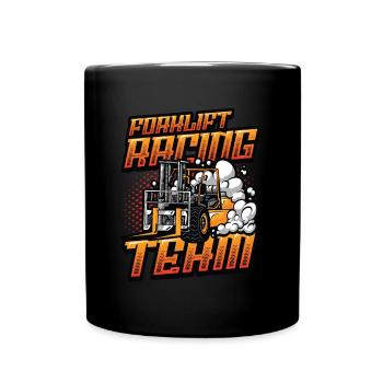 Gabelstapler-Rennteam - Tasse einfarbig - Schwarz - Vorne