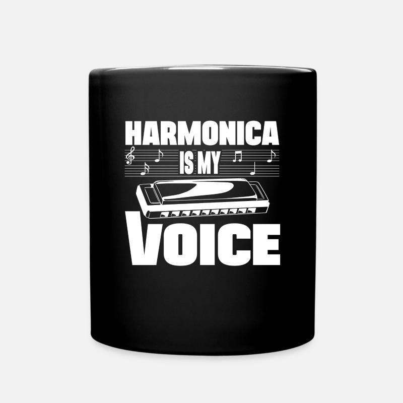 L’harmonica est ma voix Harmoniciste Harpe à bouche - Mug uni - noir