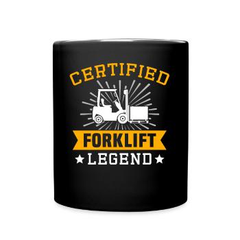 Forklift Driver Forklift Warehouse Forklift - Full Colour Mug - black - Front