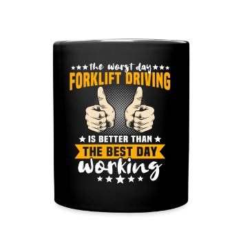 Forklift Driver Forklift Warehouse Forklift - Full Colour Mug - black - Front