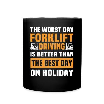 Forklift Driver Forklift Warehouse Forklift - Full Colour Mug - black - Front