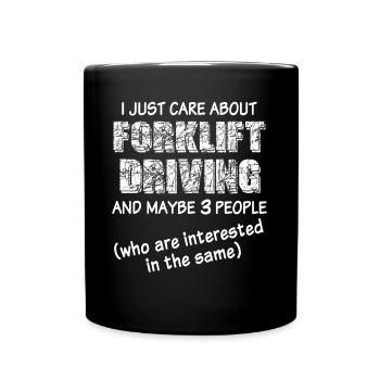 Stapler Staplerfahrer - Tasse einfarbig - Schwarz - Vorne