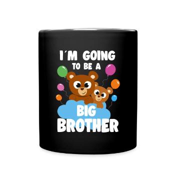 I'm Going To Be A Big Brother baby announcement - Full Colour Mug - black - Front