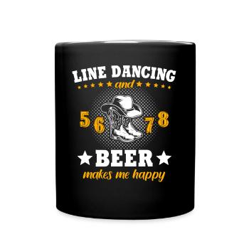 Line Dance - Tasse einfarbig - Schwarz - Vorne