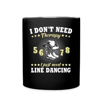 Line Dancing - Tasse einfarbig - Schwarz - Vorne