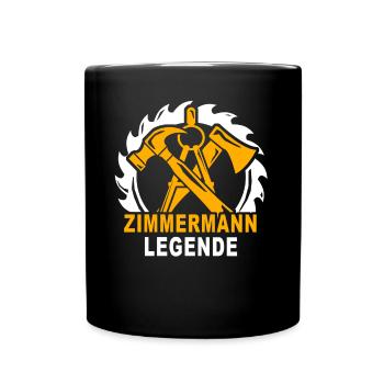 Zimmermann Zimmerer Zimmerleute - Tasse einfarbig - Schwarz - Vorne