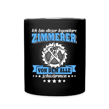 Zimmermann Zimmerer Zimmerleute - Tasse einfarbig - Schwarz - Vorne
