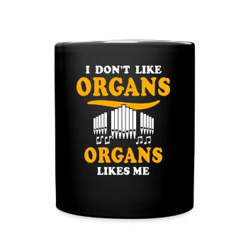 Orgelspieler Organist - Tasse einfarbig - Schwarz - Vorne