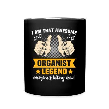 Organist Orgelspieler - Tasse einfarbig - Schwarz - Vorne