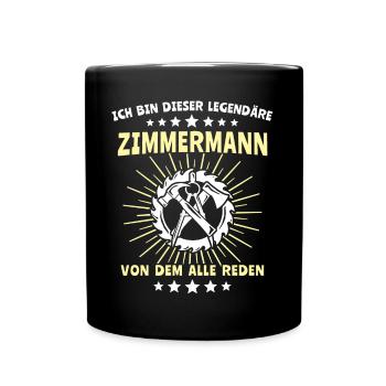 Zimmermann Zimmerer - Tasse einfarbig - Schwarz - Vorne