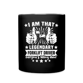 Forklift Driver Forklift Warehouse Forklift - Full Colour Mug - black - Front