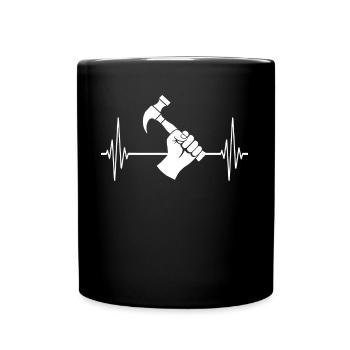 Ligne cardiaque de charpentier Zimmermann ECG - Mug uni - noir - Devant