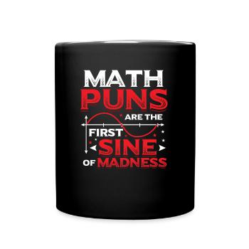 Professeur de mathématiques, étudiant en mathématiques, jeux de mots mathématiques - Mug uni - noir - Devant