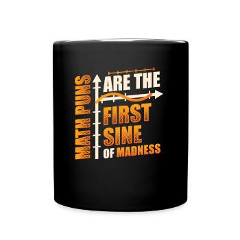Professeur de mathématiques, Étudiant en mathématiques, Jeux de mots mathématiques - Mug uni - noir - Devant