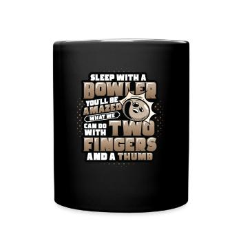 Schlaf Mit Einem Kegler - Lustiges Bowling - Tasse einfarbig - Schwarz - Vorne