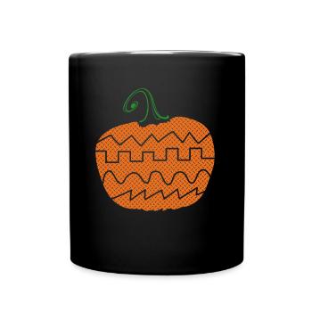 Synthesizer Kürbis Halloween Synth - Tasse einfarbig - Schwarz - Vorne