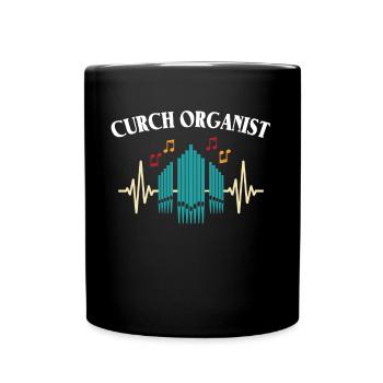 Orgelspieler Orgel Organisten - Tasse einfarbig - Schwarz - Vorne