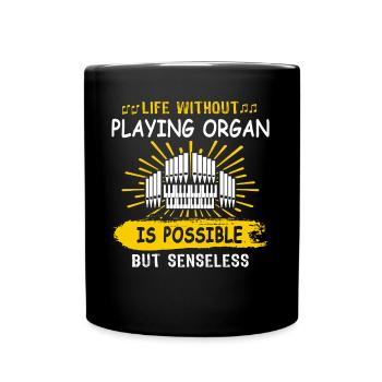 Orgelspieler Orgel Organisten - Tasse einfarbig - Schwarz - Vorne