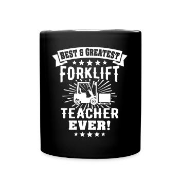 Forklift Forklift Forklift Driver - Full Colour Mug - black - Front