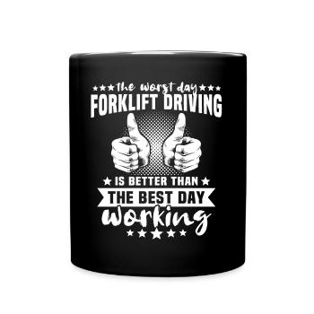 Forklift Forklift Forklift Driver - Full Colour Mug - black - Front