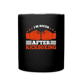 Funny Kickboxing Odds in Nicer After Kickboxing - Full Colour Mug - black - Front
