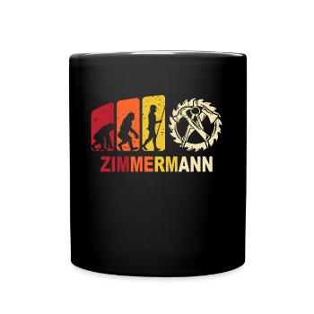 Zimmerer Evolution Zimmerleute - Tasse einfarbig - Schwarz - Vorne