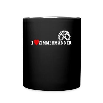 Zimmermann Liebe Zimmermänner - Tasse einfarbig - Schwarz - Vorne