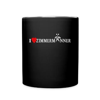 Zimmermann Liebe Zimmermänner - Tasse einfarbig - Schwarz - Vorne
