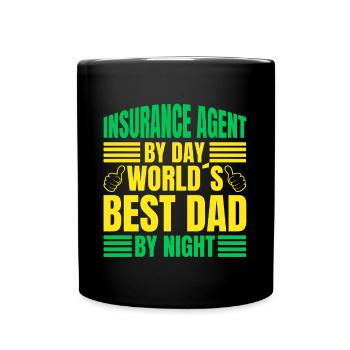 Agent d’assurance le jour Meilleur père de nuit - Mug uni - noir - Devant