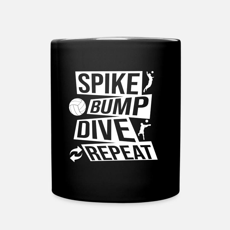 Spike Bump Dive Repeat Volleyball Graphic Idea - Tasse einfarbig - Schwarz
