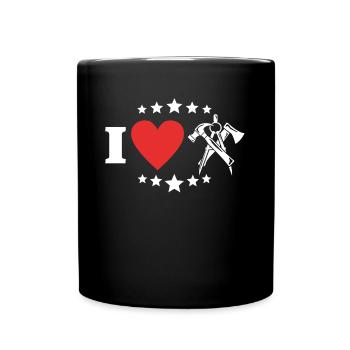 Zimmermann Liebe Schreiner Tischler - Tasse einfarbig - Schwarz - Vorne