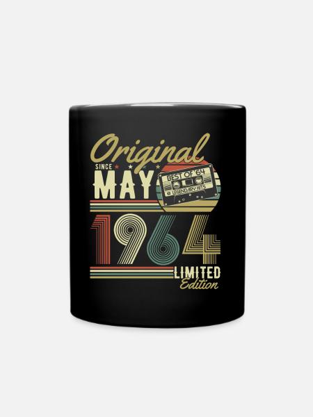 Mai 1964 Jahrgang Vintage Geburtstag Retro - Tasse einfarbig - Schwarz
