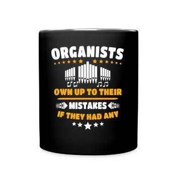 Orgelspieler Organist Orgel - Tasse einfarbig - Schwarz - Vorne