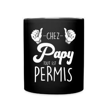 Mon Papy D'amour Papy Gâteau Citation Grand Père - Mug uni - noir - Devant