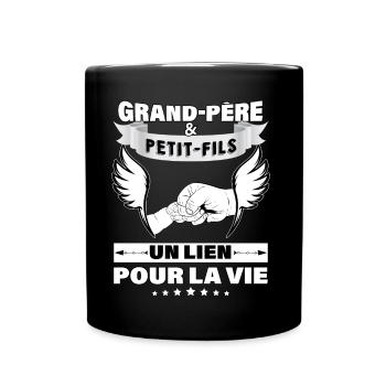 Papy Et Petit-Fils Cadeau Tendre Famille - Mug uni - noir - Devant