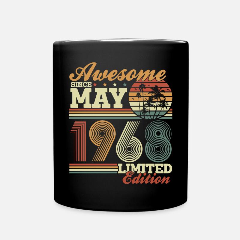 Mai 1968 Anniversaire né Vintage Rétro - Mug uni - noir