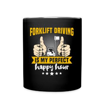 Forklift driver Forklift truck - Full Colour Mug - black - Front