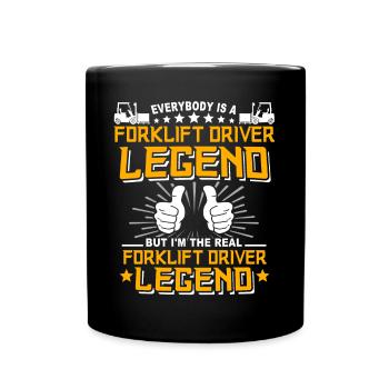 Forklift driver Forklift truck - Full Colour Mug - black - Front