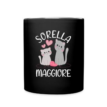Sorella Maggiore Gattino Annuncio Gravidanza - Tasse einfarbig - Schwarz - Vorne