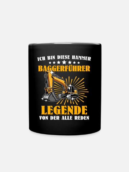 Baggerfuehrer Baggerfahrer - Tasse einfarbig - Schwarz
