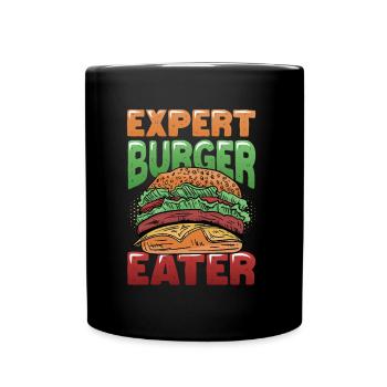 Expert Burger Eater Cheeseburger - Full Colour Mug - black - Front