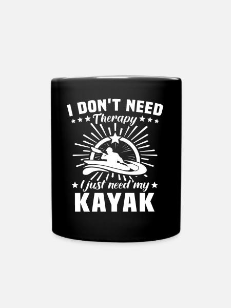Kayaking Therapy Kayaker - Tasse einfarbig - Schwarz