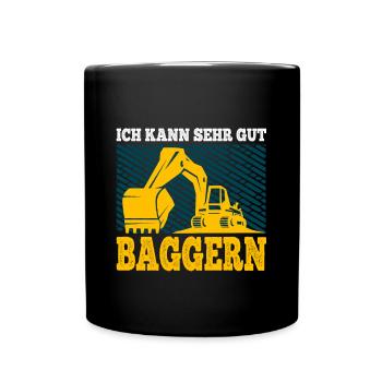 I'm very good at excavating Saying for excavator operator - Full Colour Mug - black - Front