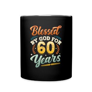 Religious by God for 60 years - Full Colour Mug - black - Front
