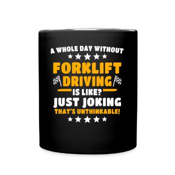 Conducteur de chariot élévateur - Mug uni - noir - Devant