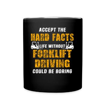 Gabelstapler Staplerfahrer - Tasse einfarbig - Schwarz - Vorne