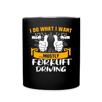 Conducteur de chariot élévateur - Mug uni - noir - Devant