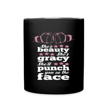 Women Boxing Idea Shell Punch You In The Face - Tasse einfarbig - Schwarz - Vorne