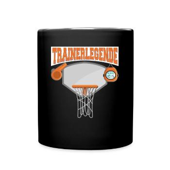 Trainerlegende Basketball - Tasse einfarbig - Schwarz - Vorne