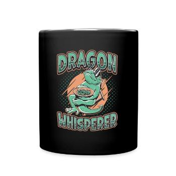 Bearded dragon whisperer, reptile lover - Full Colour Mug - black - Front